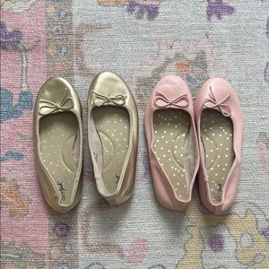 Cat & Jack Girls Ballet Flats in Pink and Gold Metallic